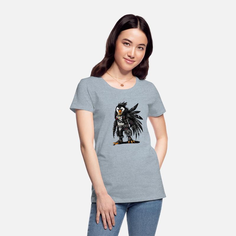 Punkrock Penguin with large feathers