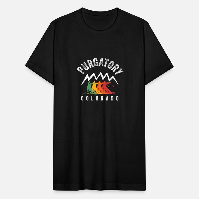 Purgatory Ski Co Retro Skiing Colorado 4 Color Vin