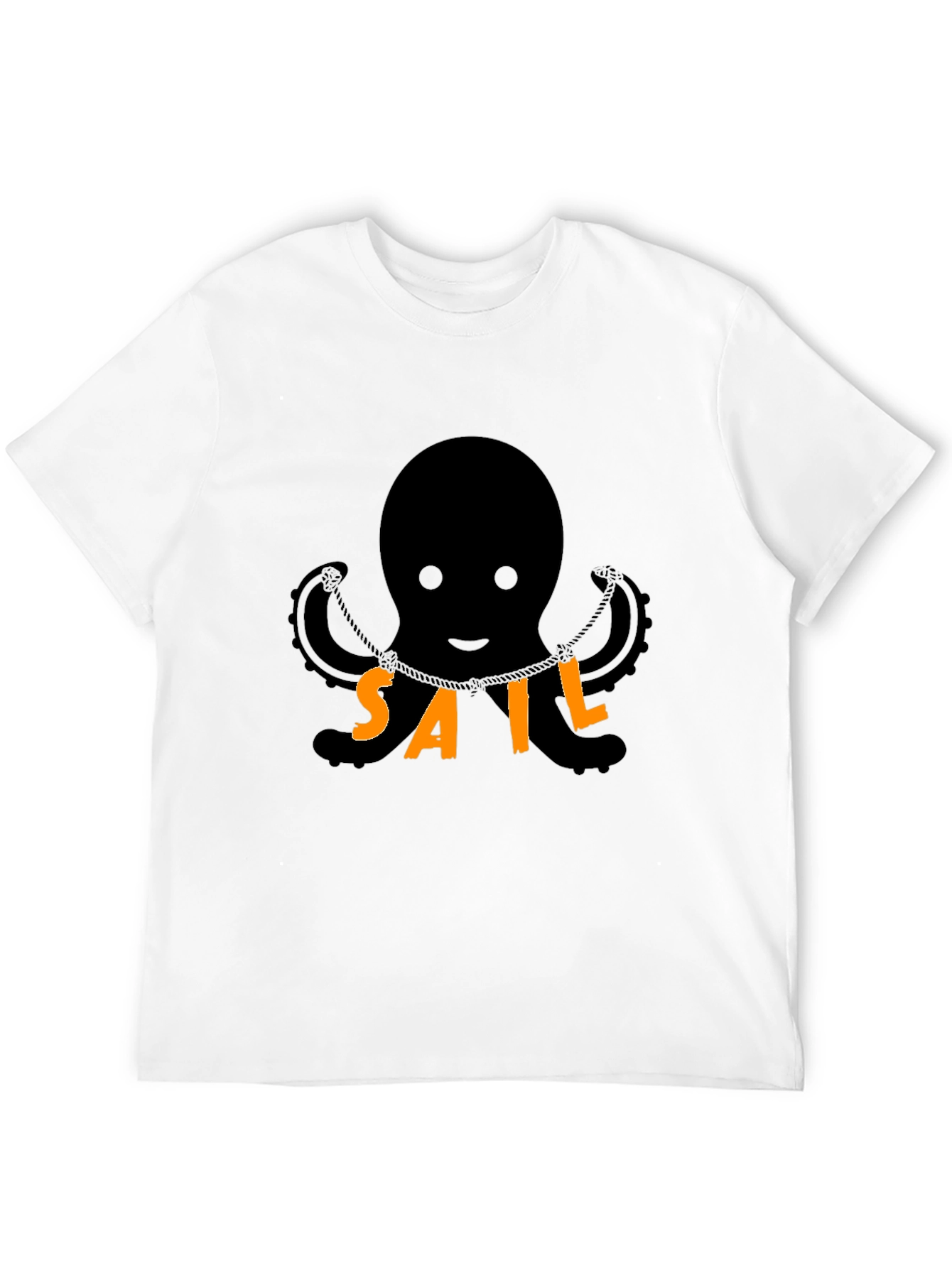 Octopus SAIL T-Shirt - Black Cotton Blend
