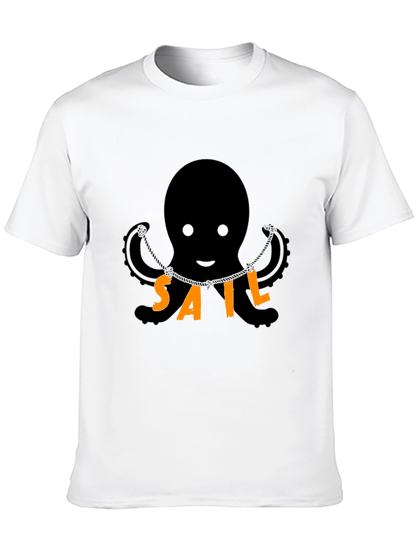 Octopus SAIL T-Shirt - Black Cotton Blend