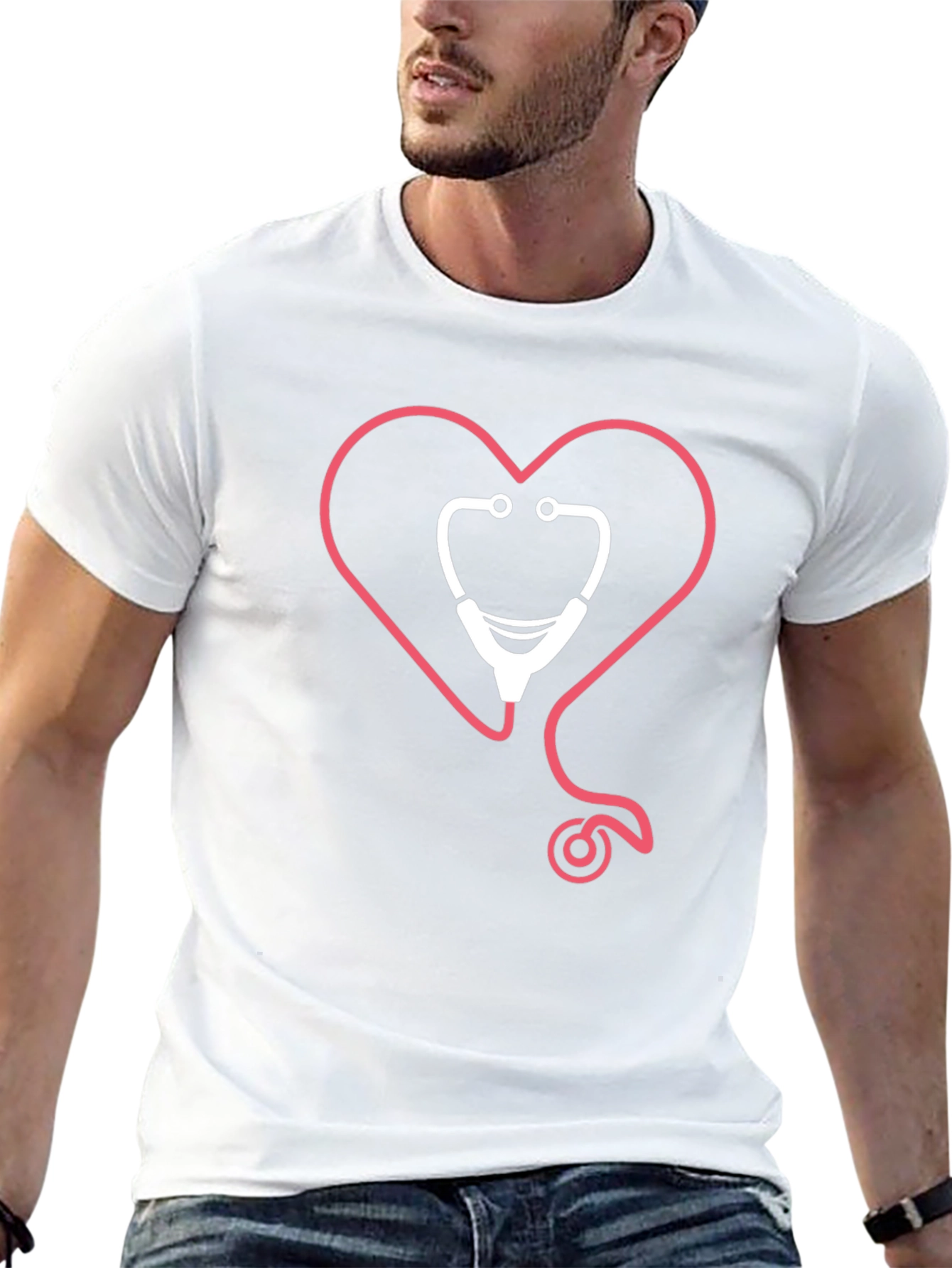 Heart Stethoscope Graphic Tee - Medical Love