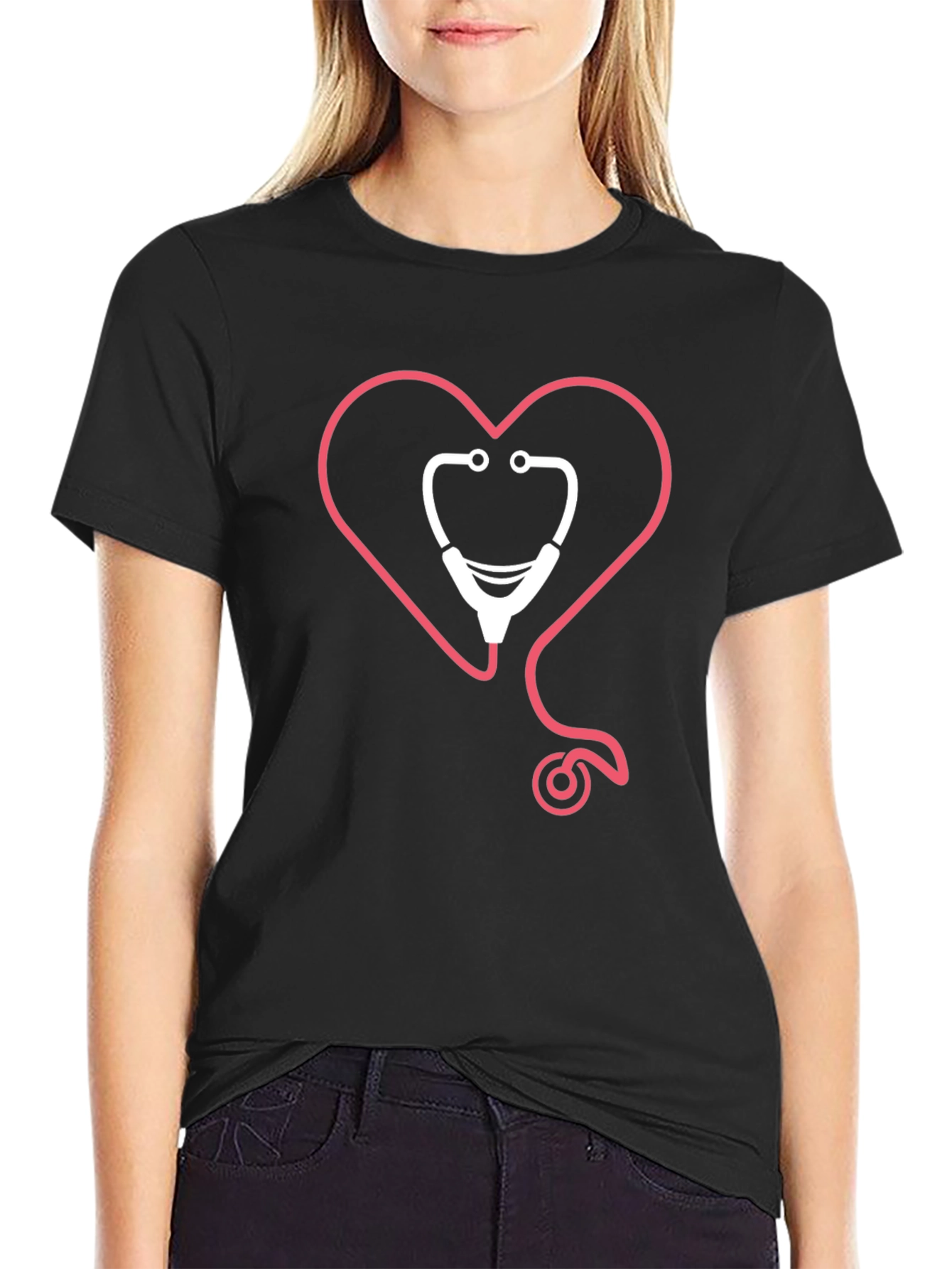 Heart Stethoscope Graphic Tee - Medical Love