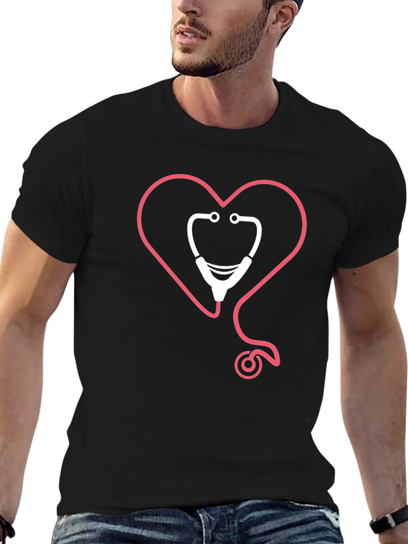 Heart Stethoscope Graphic Tee - Medical Love