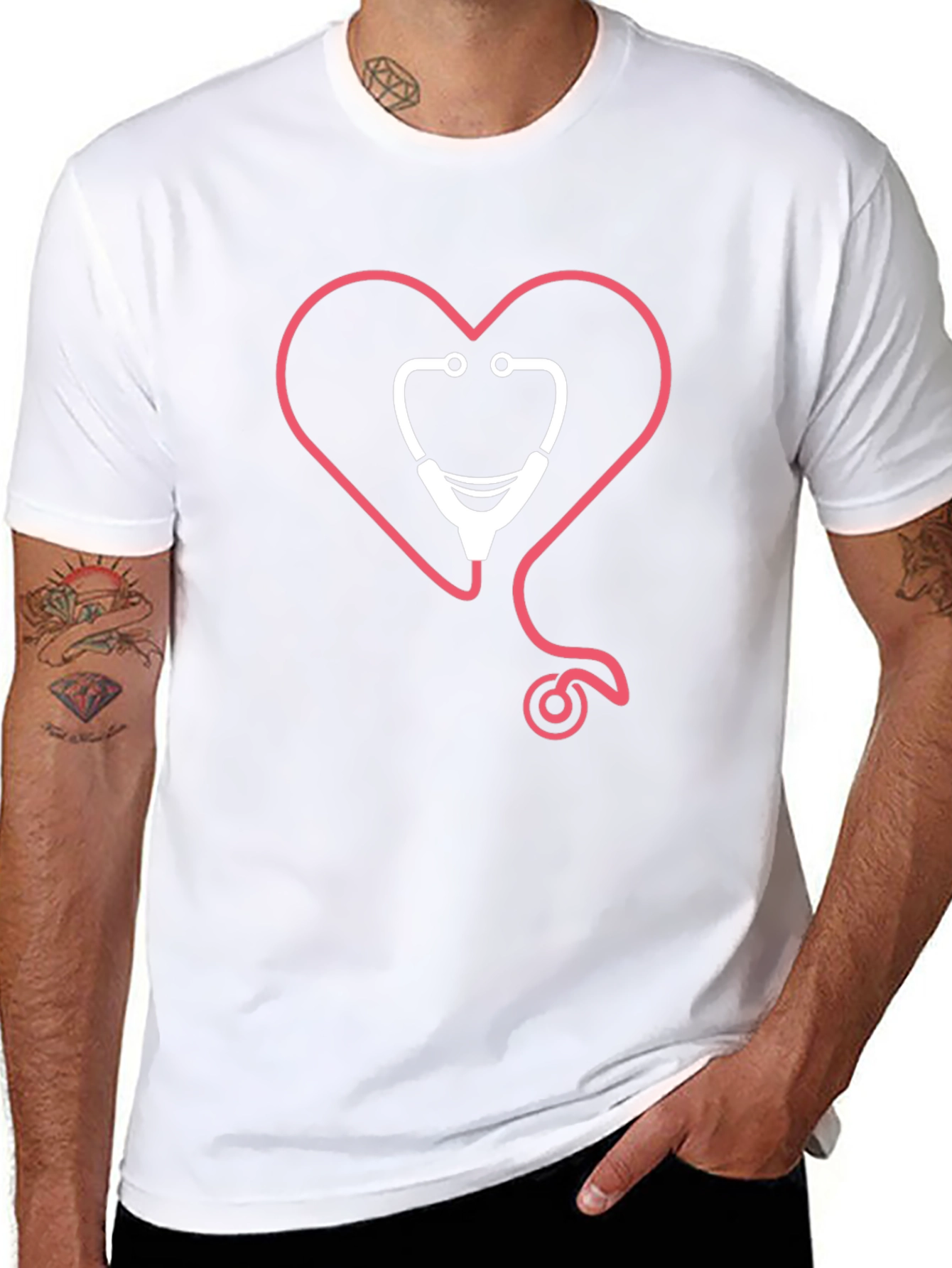 Heart Stethoscope Graphic Tee - Medical Love