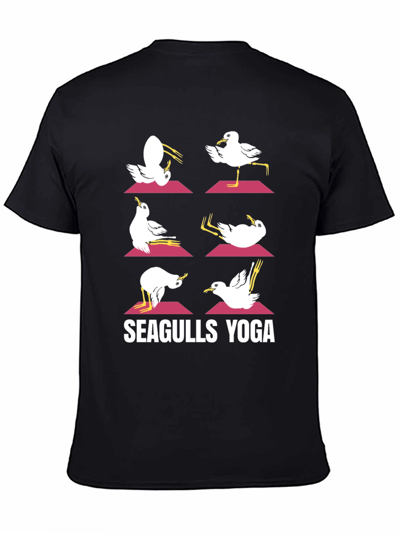 Seagulls Yoga Black Graphic Tee