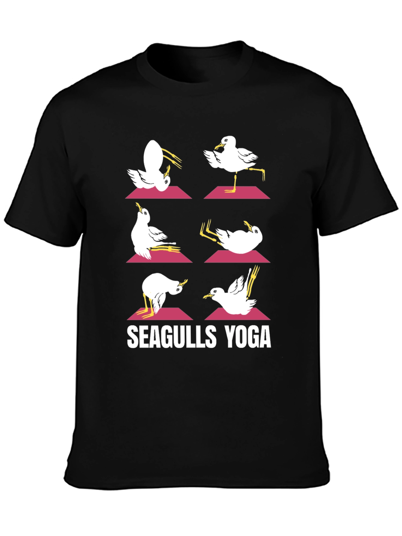 Seagulls Yoga Black Graphic Tee