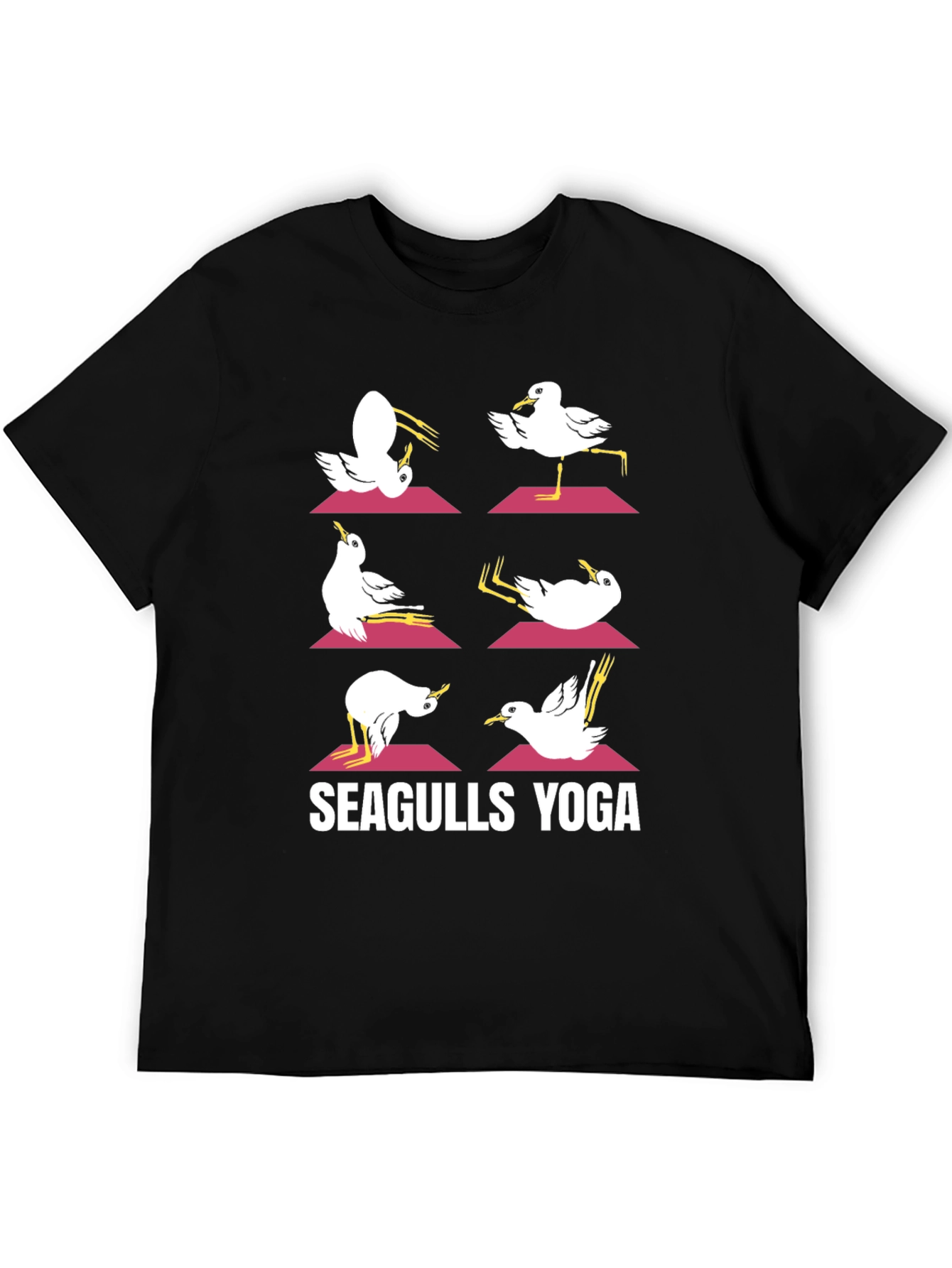 Seagulls Yoga Black Graphic Tee
