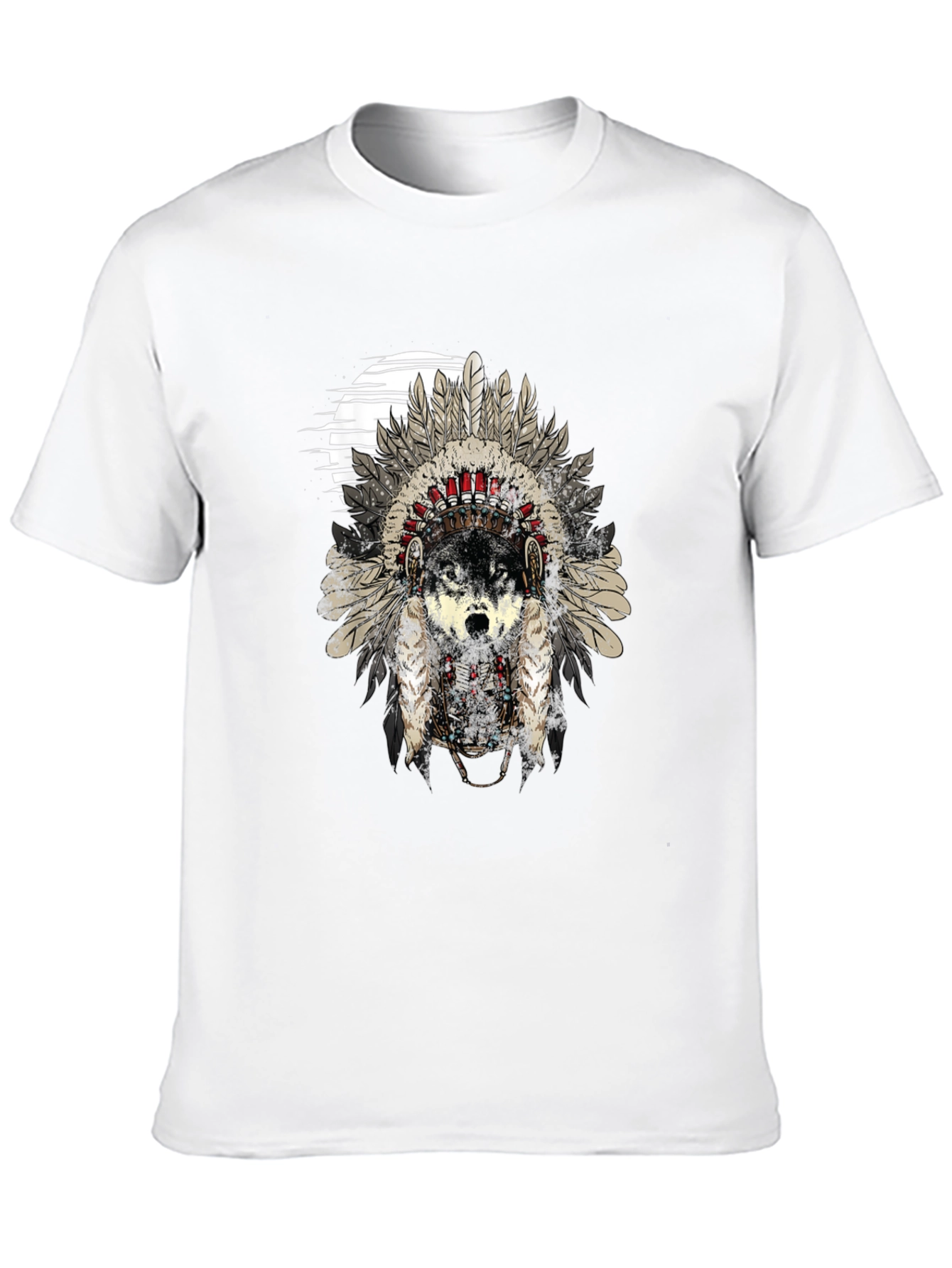 Wolf Headdress Graphic Tee - Black