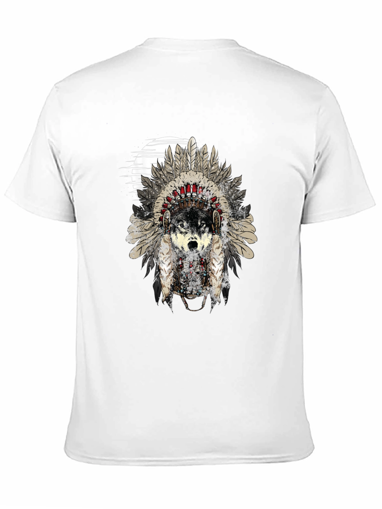 Wolf Headdress Graphic Tee - Black