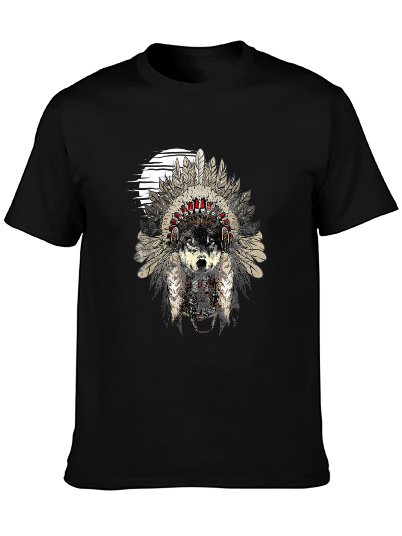 Wolf Headdress Graphic Tee - Black