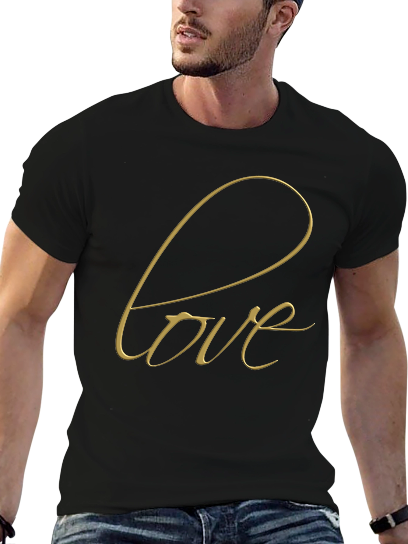 Love Script Black T-Shirt
