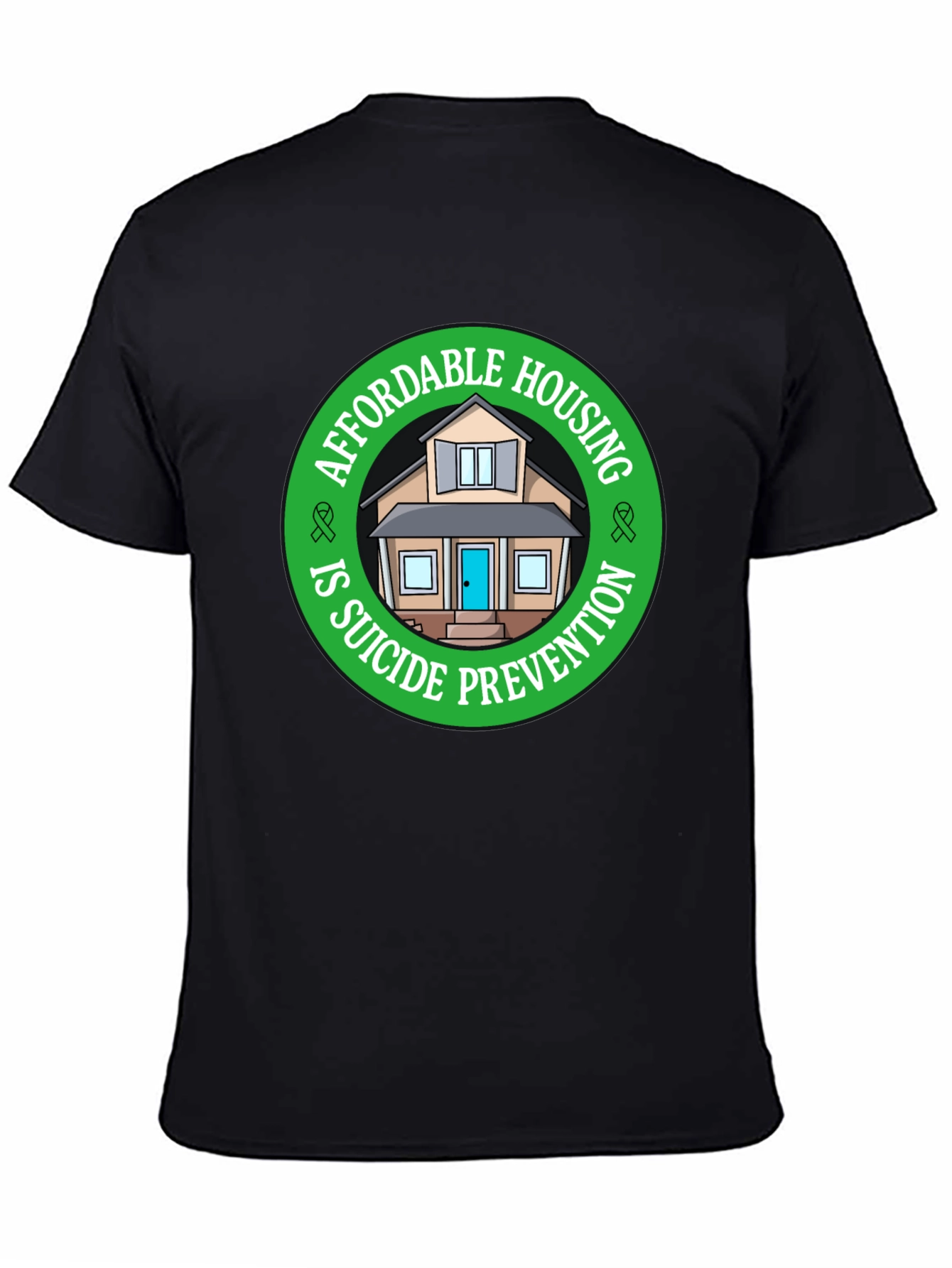 Affordable Housing Suicide Prevention Black T-Shirt
