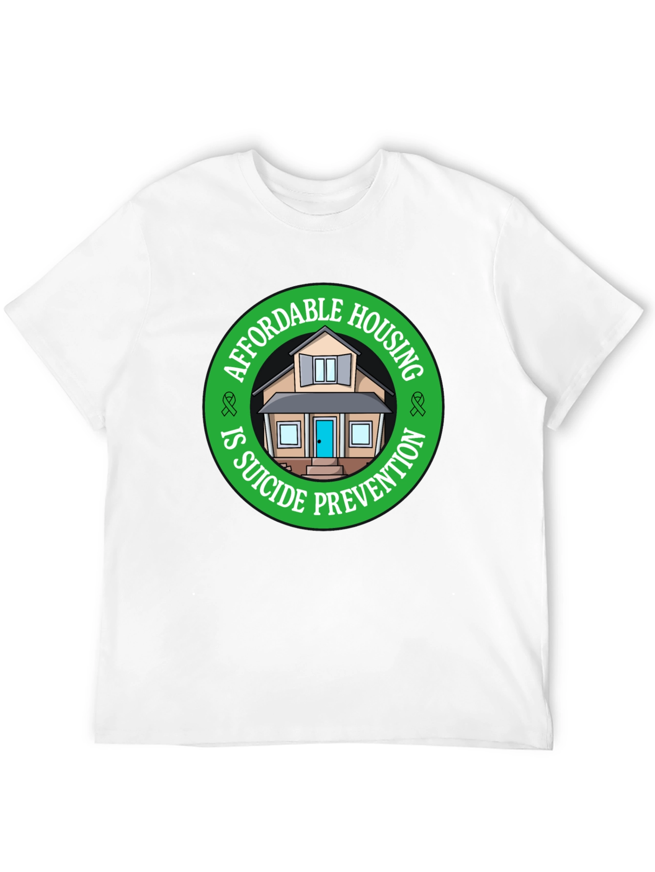 Affordable Housing Suicide Prevention Black T-Shirt
