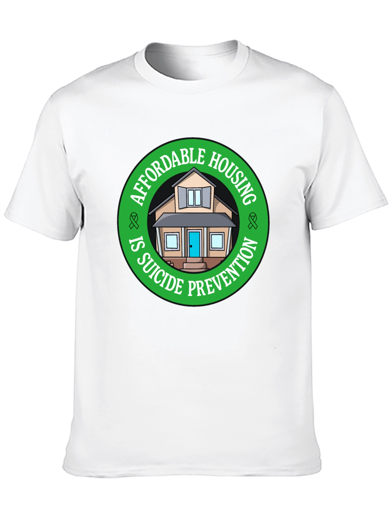 Affordable Housing Suicide Prevention Black T-Shirt