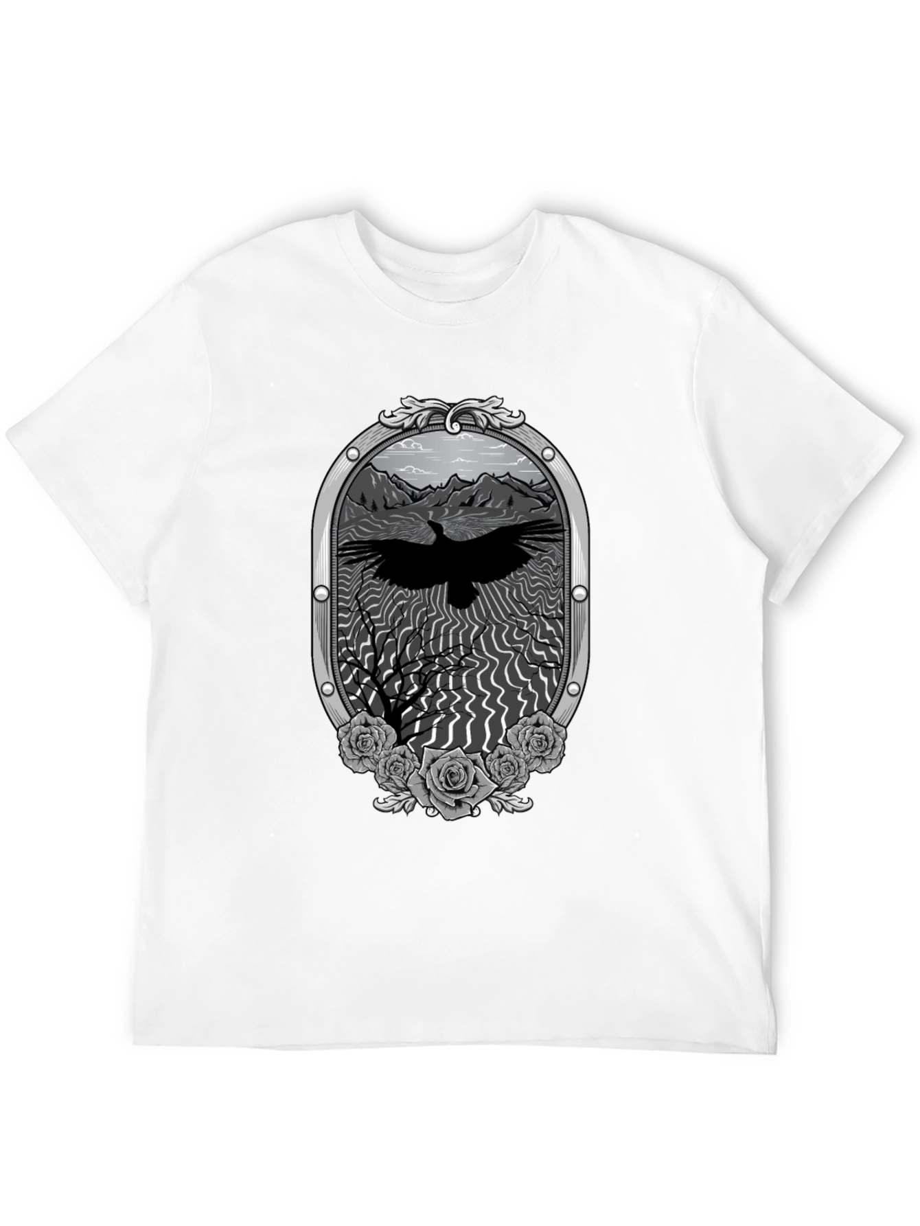 Raven & Roses Graphic Tee - Dark Mountain Style