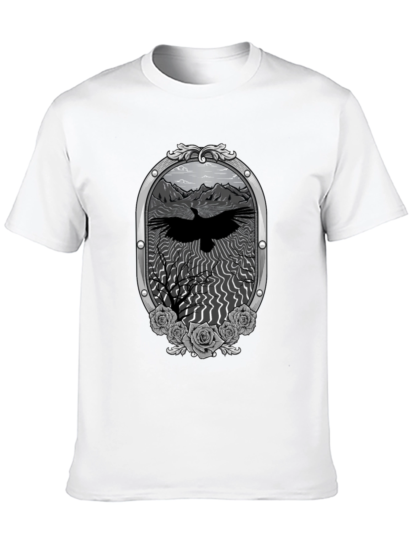 Raven & Roses Graphic Tee - Dark Mountain Style