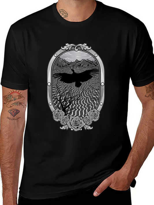 Raven & Roses Graphic Tee - Dark Mountain Style