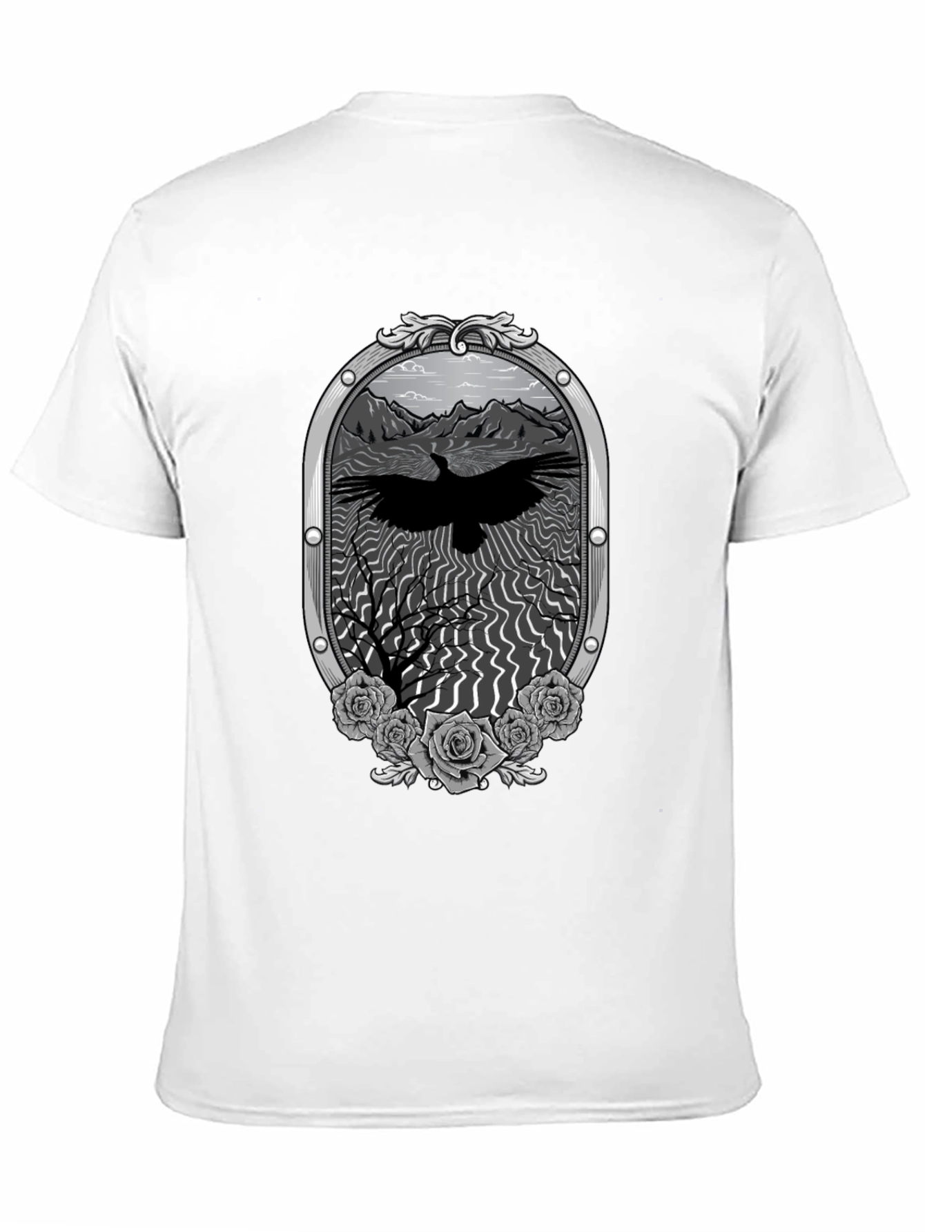Raven & Roses Graphic Tee - Dark Mountain Style