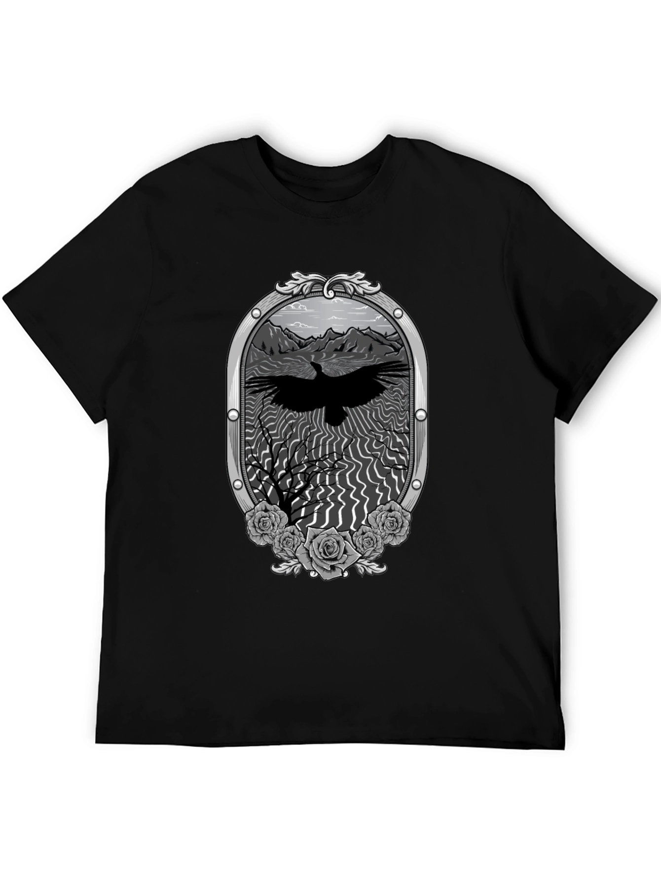 Raven & Roses Graphic Tee - Dark Mountain Style