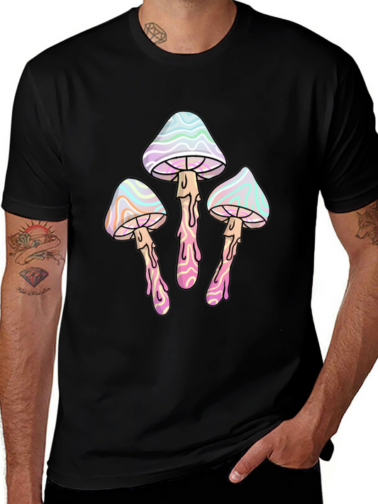 Psychedelic Mushroom T-Shirt - Black Graphic Tee