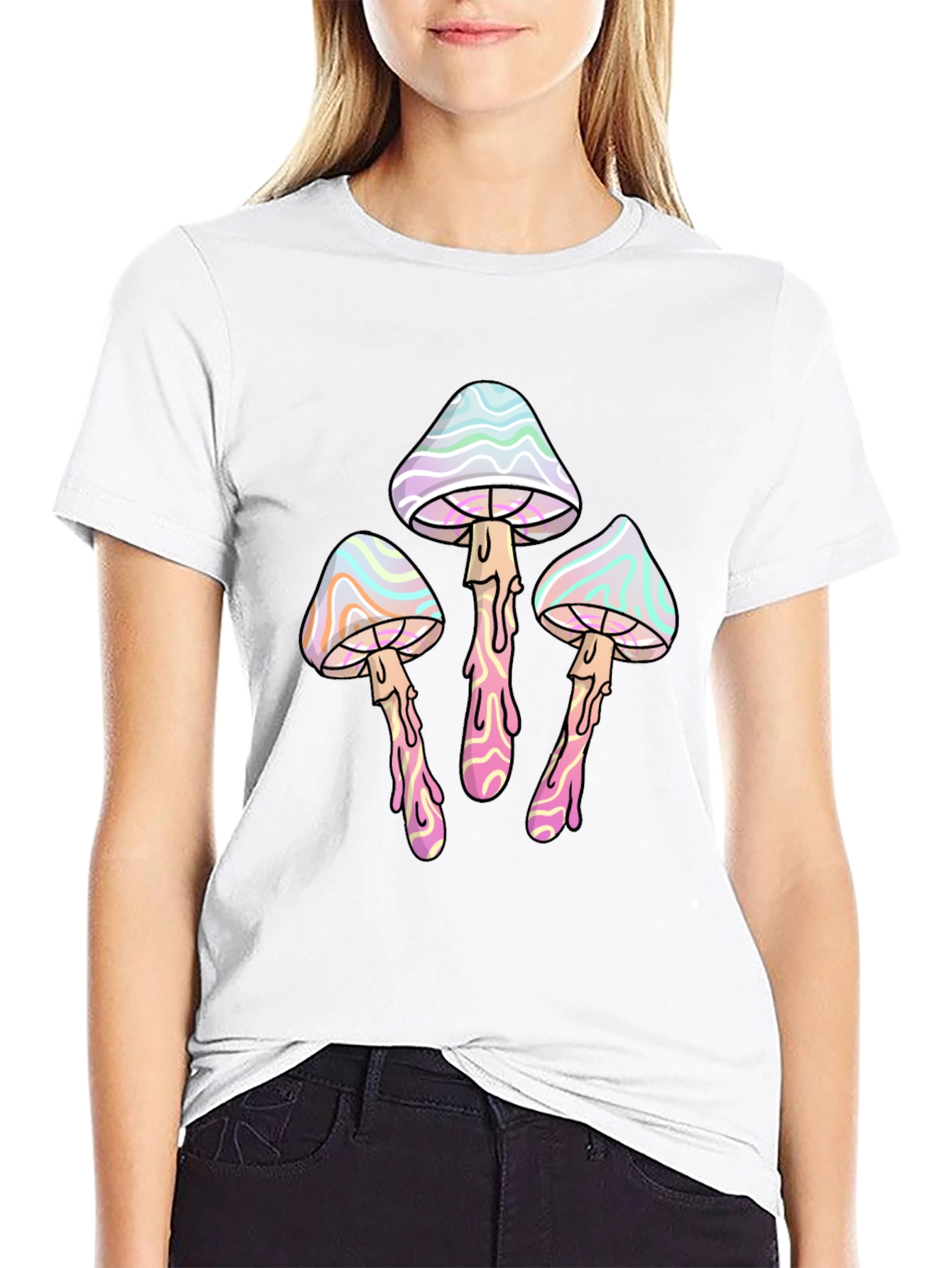 Psychedelic Mushroom T-Shirt - Black Graphic Tee