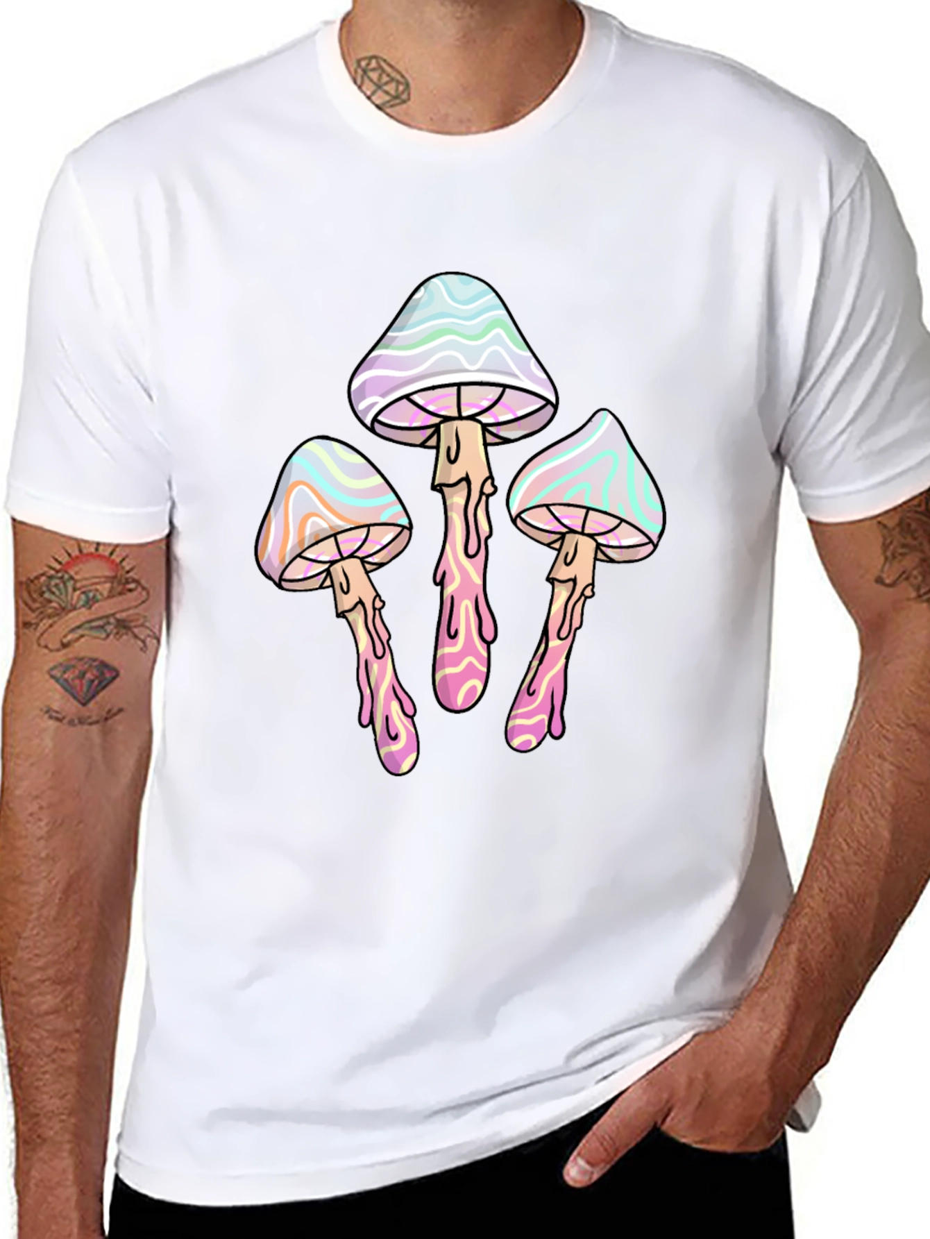 Psychedelic Mushroom T-Shirt - Black Graphic Tee