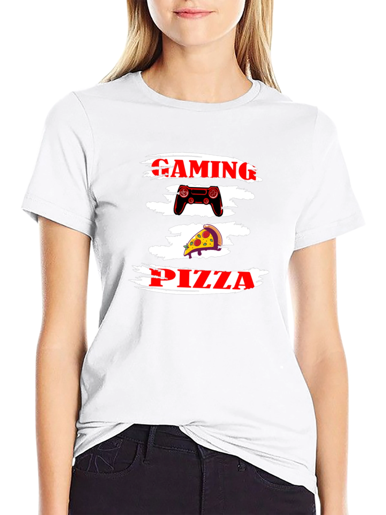 Gaming Pizza Graphic Tee - Black