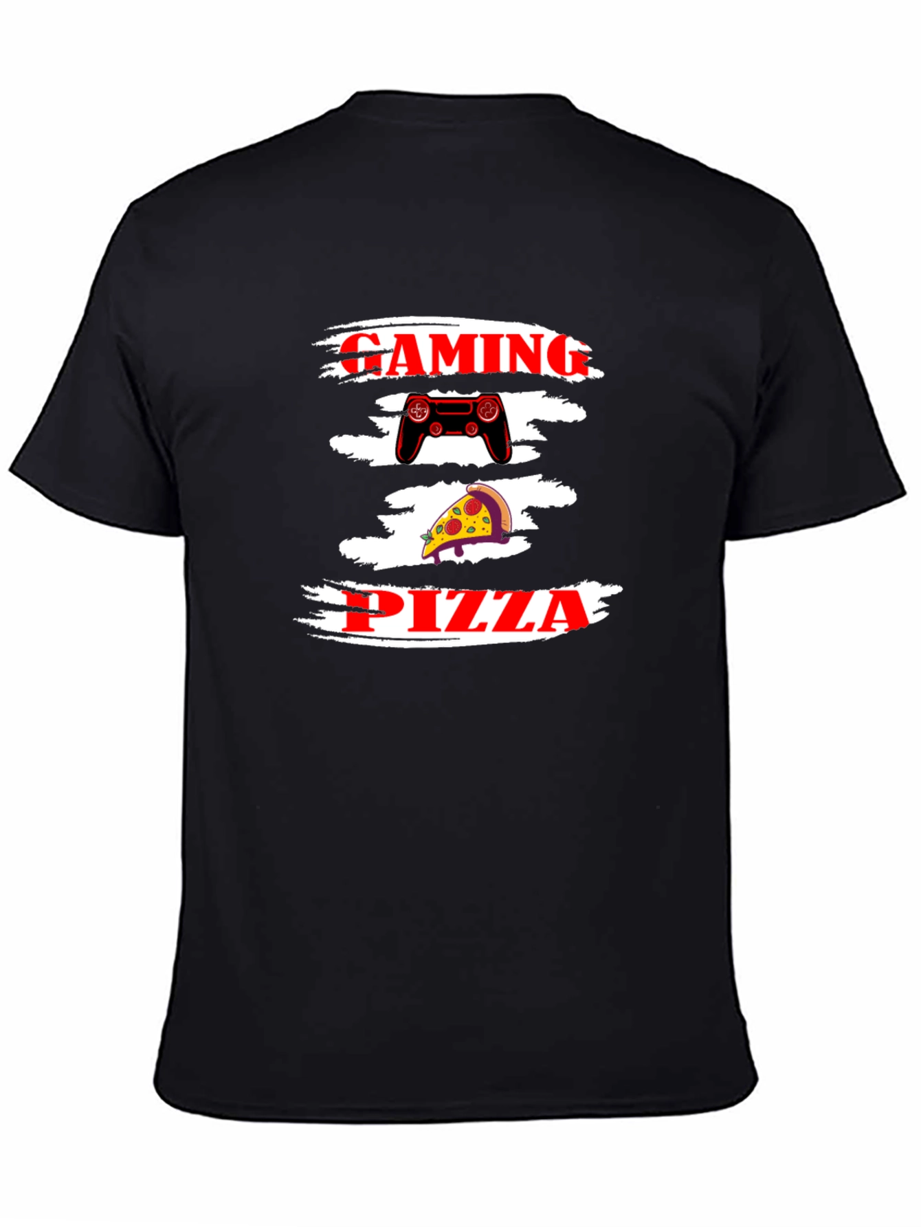 Gaming Pizza Graphic Tee - Black