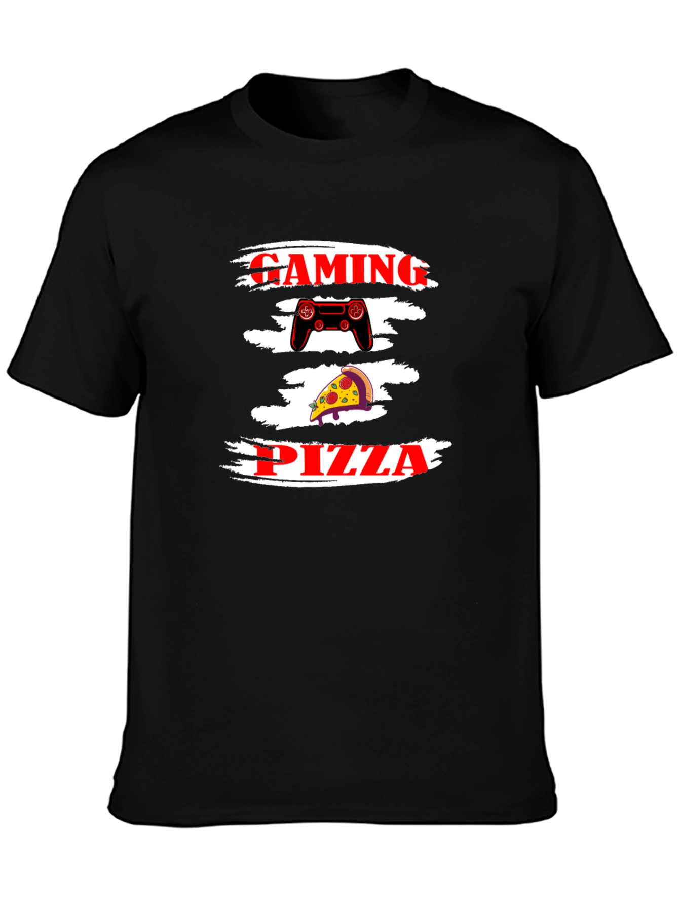 Gaming Pizza Graphic Tee - Black