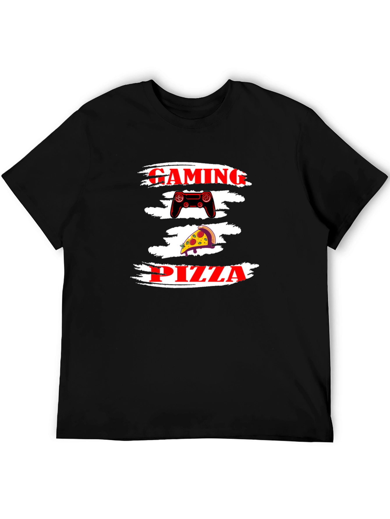Gaming Pizza Graphic Tee - Black