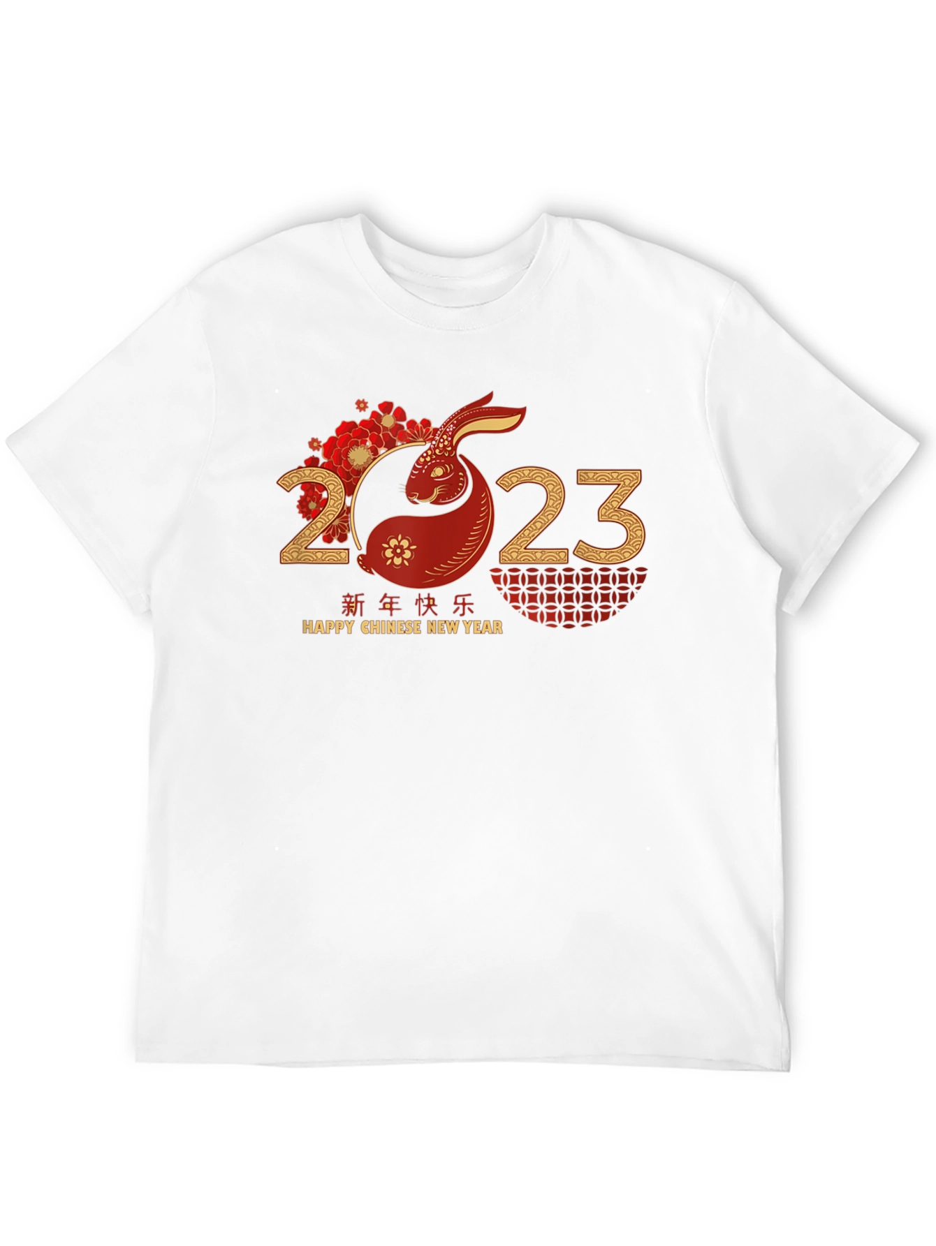 Chinese New Year Rabbit 2023 Black T-Shirt