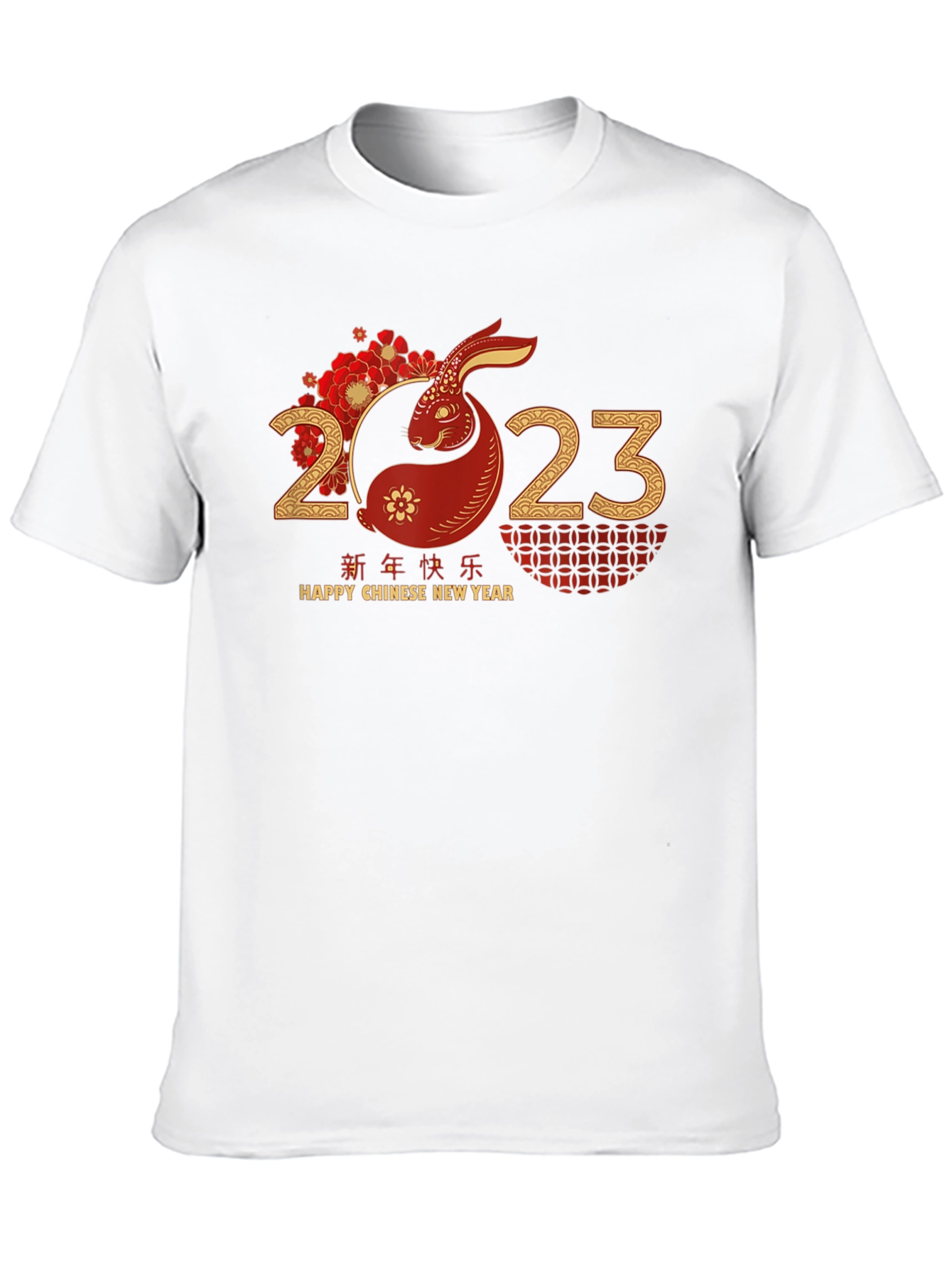 Chinese New Year Rabbit 2023 Black T-Shirt