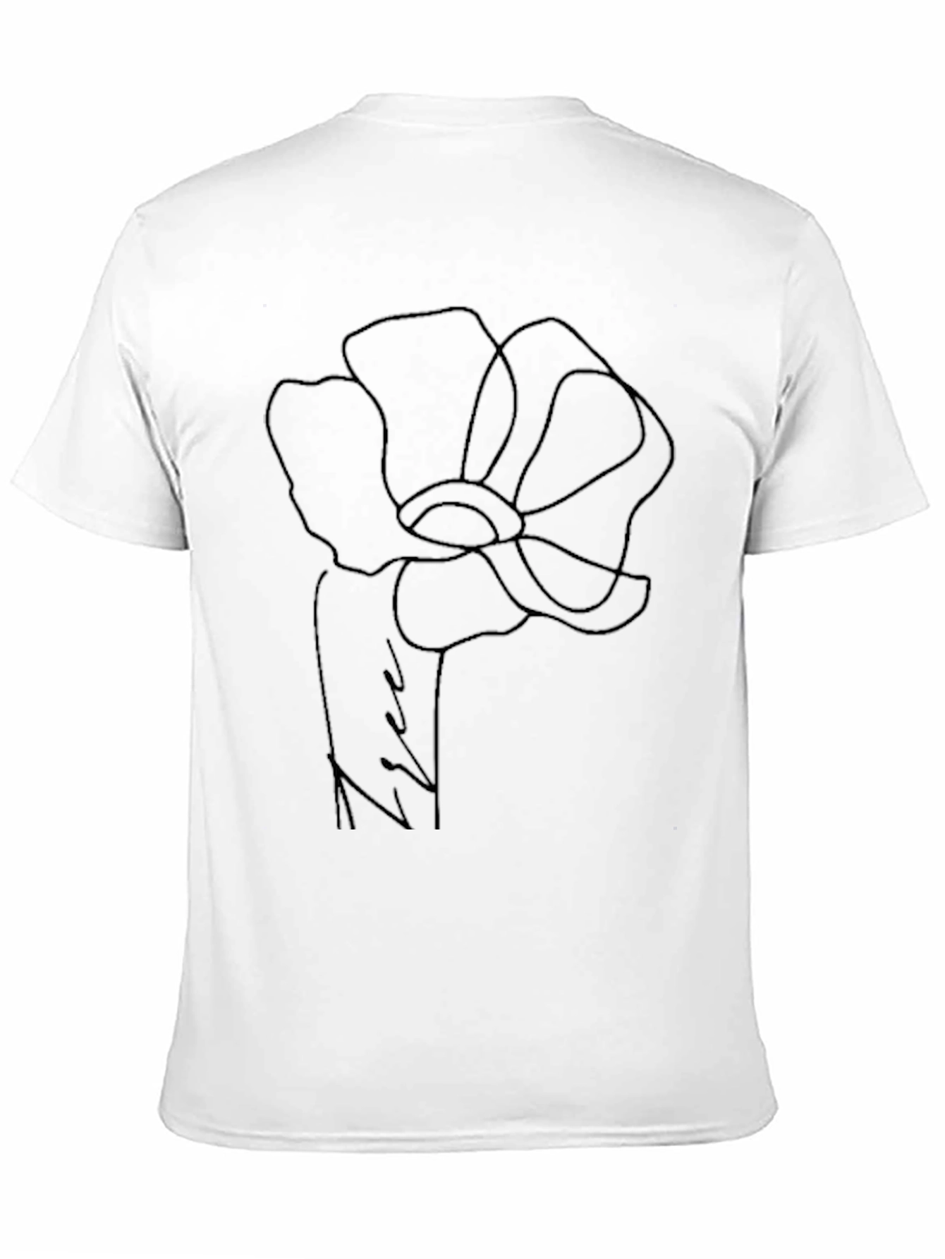 Minimalist Floral T-Shirt - Black