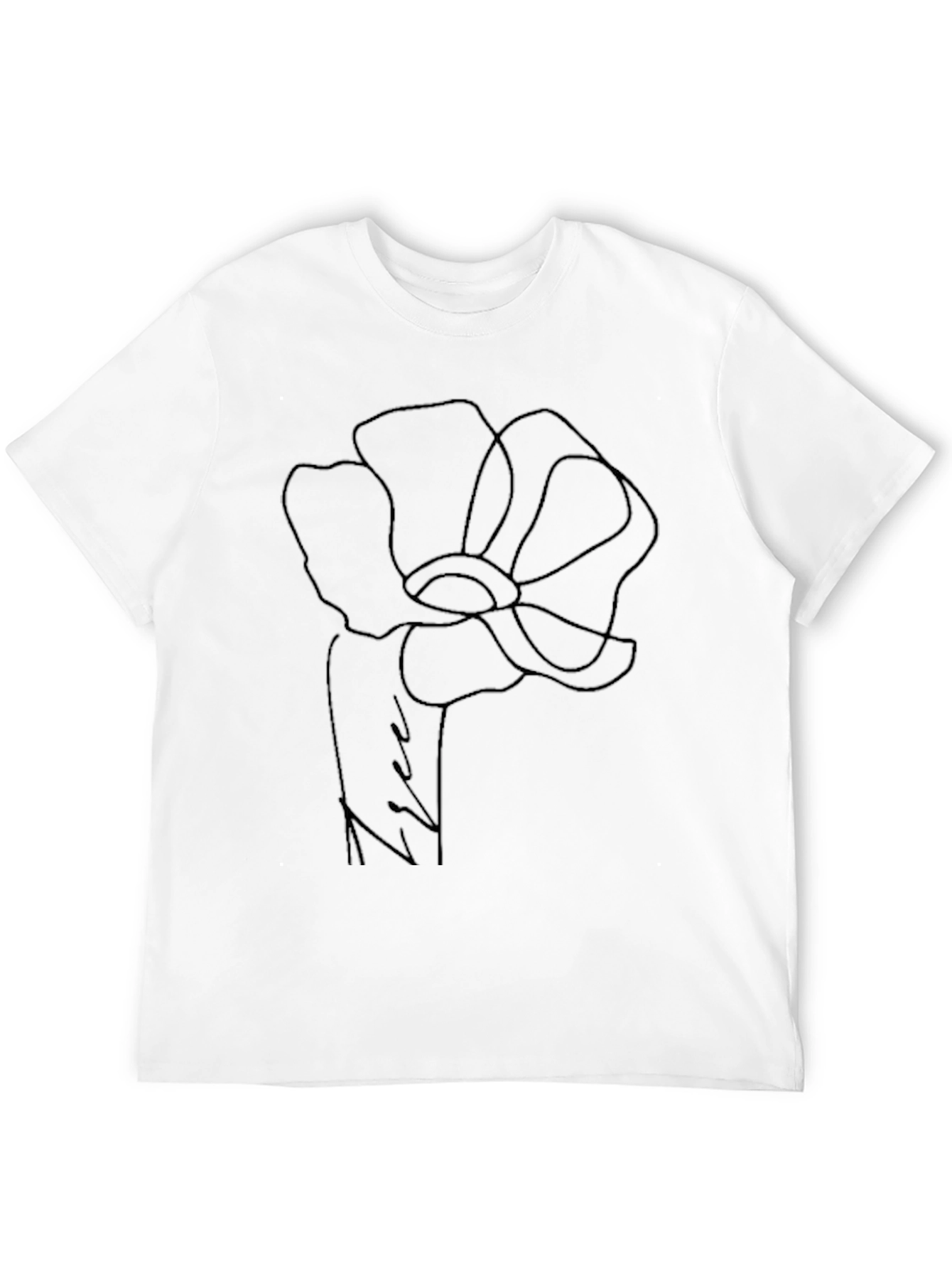 Minimalist Floral T-Shirt - Black