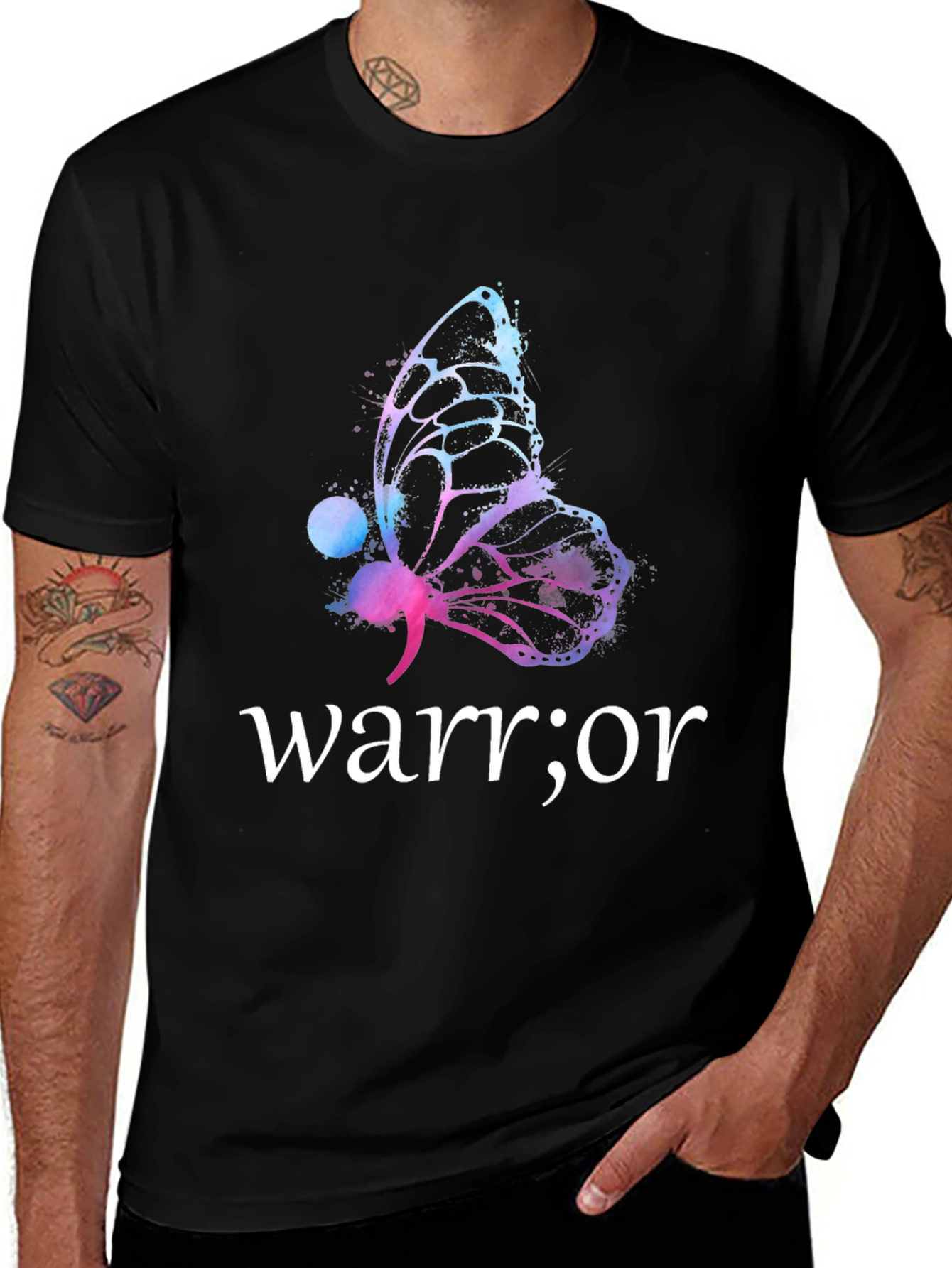 Warrior Butterfly Graphic T-Shirt - Motivational Tee