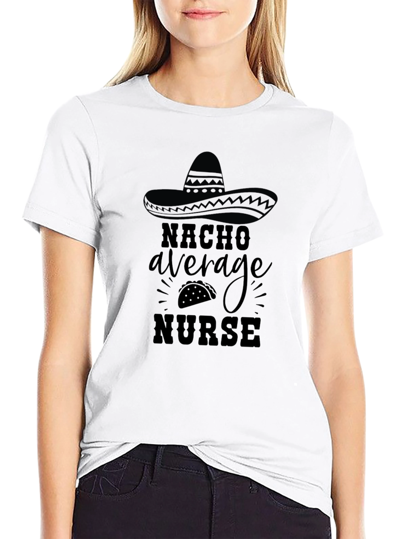 Nacho Average Nurse Graphic Tee - Black