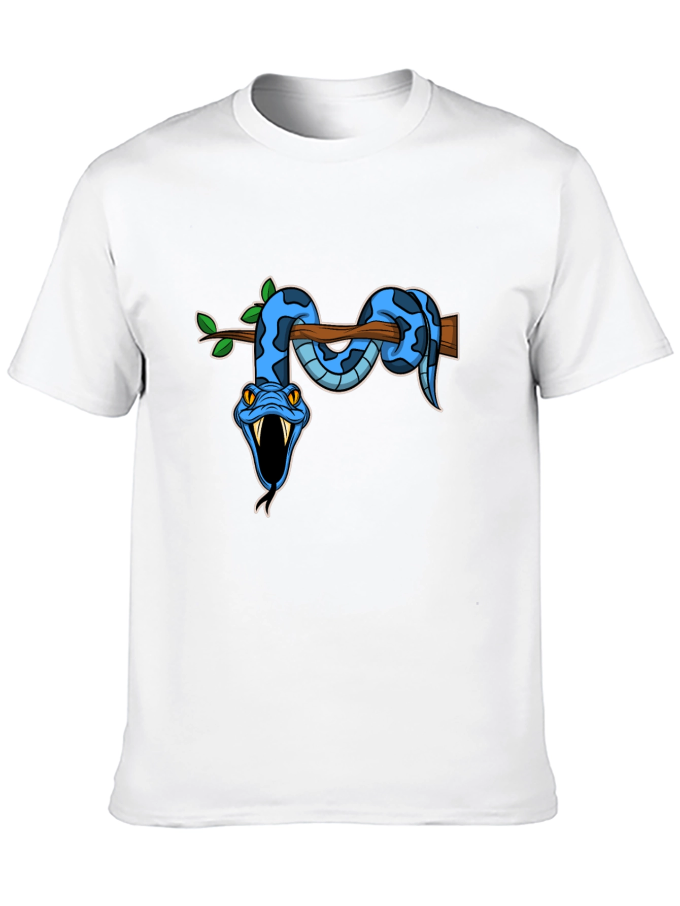 Snake on Branch Graphic Tee - Mens Black T-Shirt