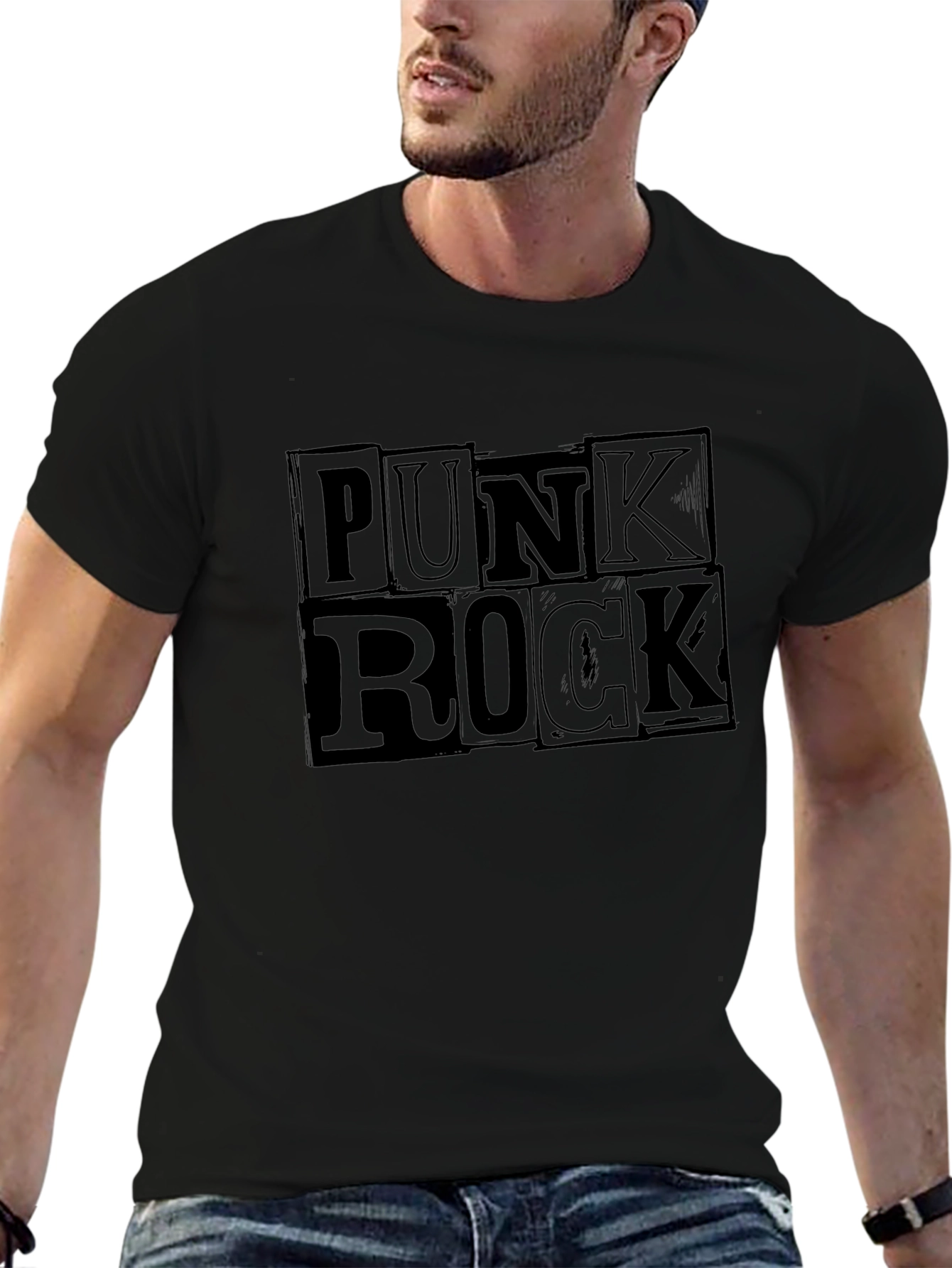 Punk Rock Graphic T-Shirt - Black