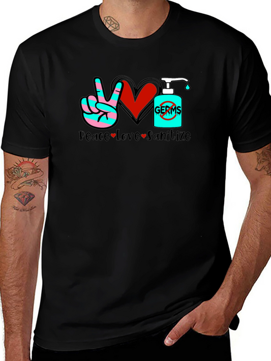 Peace Love Sanitize Black T-Shirt