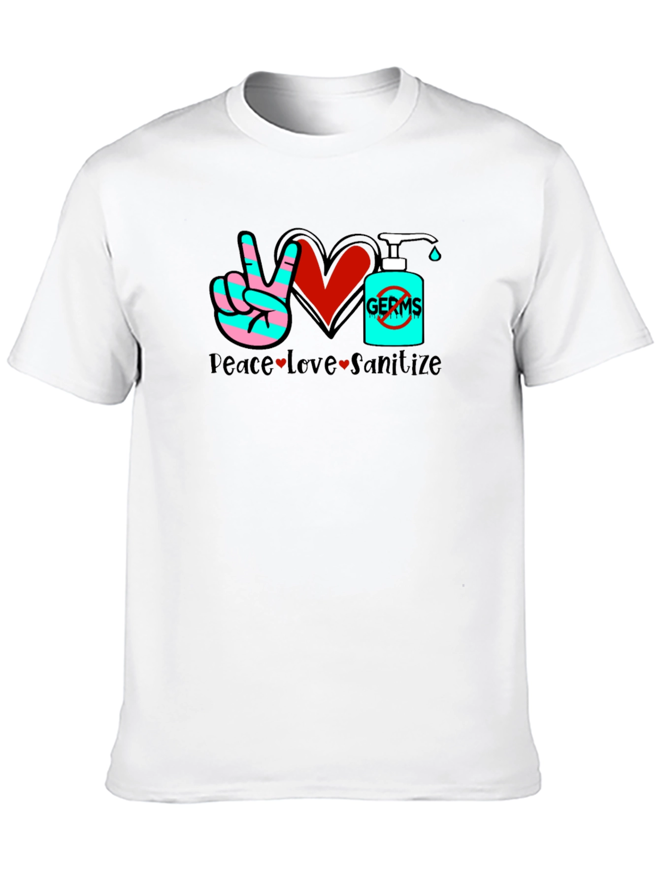 Peace Love Sanitize Black T-Shirt