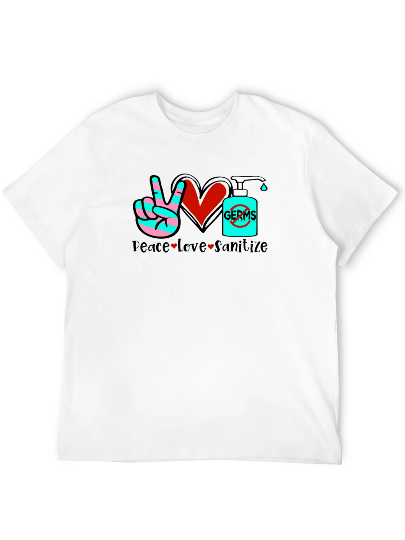 Peace Love Sanitize Black T-Shirt