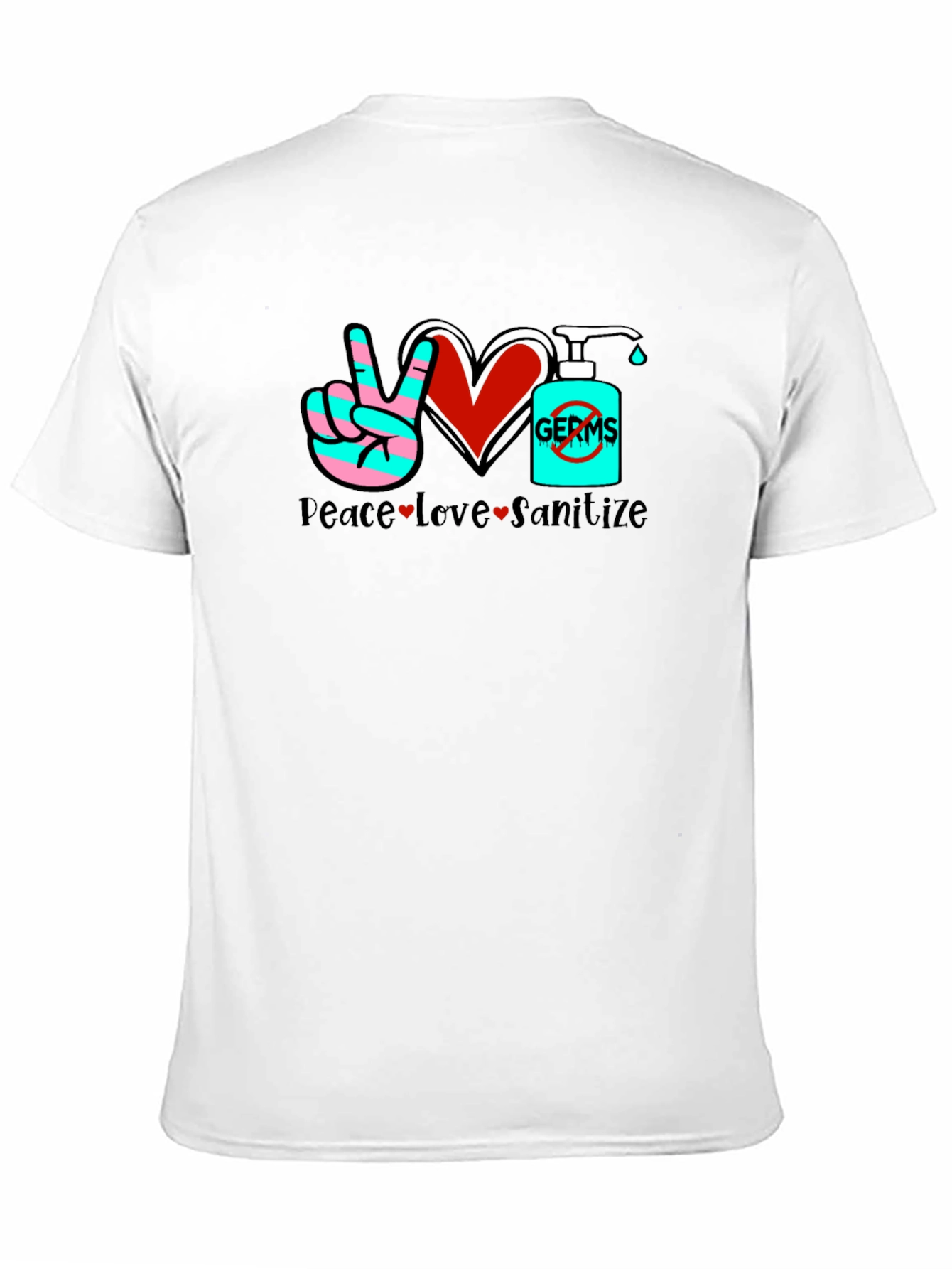 Peace Love Sanitize Black T-Shirt