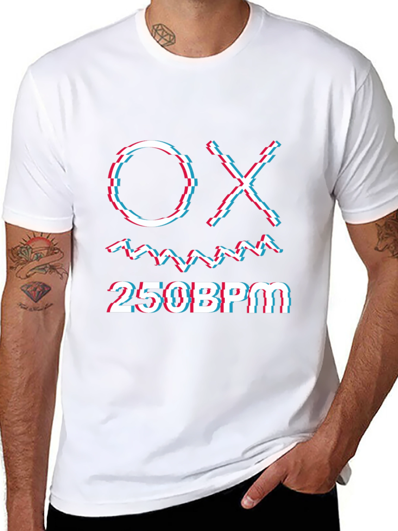 OX 250BPM Graphic Tee - Glitch Style