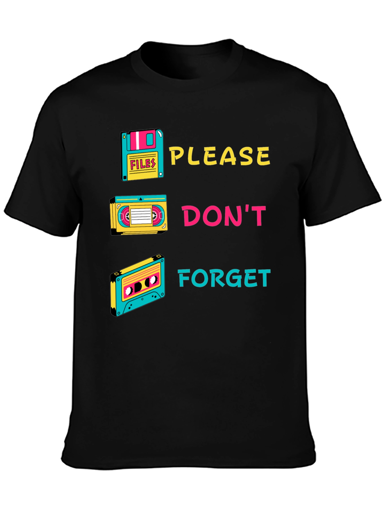 Retro Media T-Shirt - Please Dont Forget