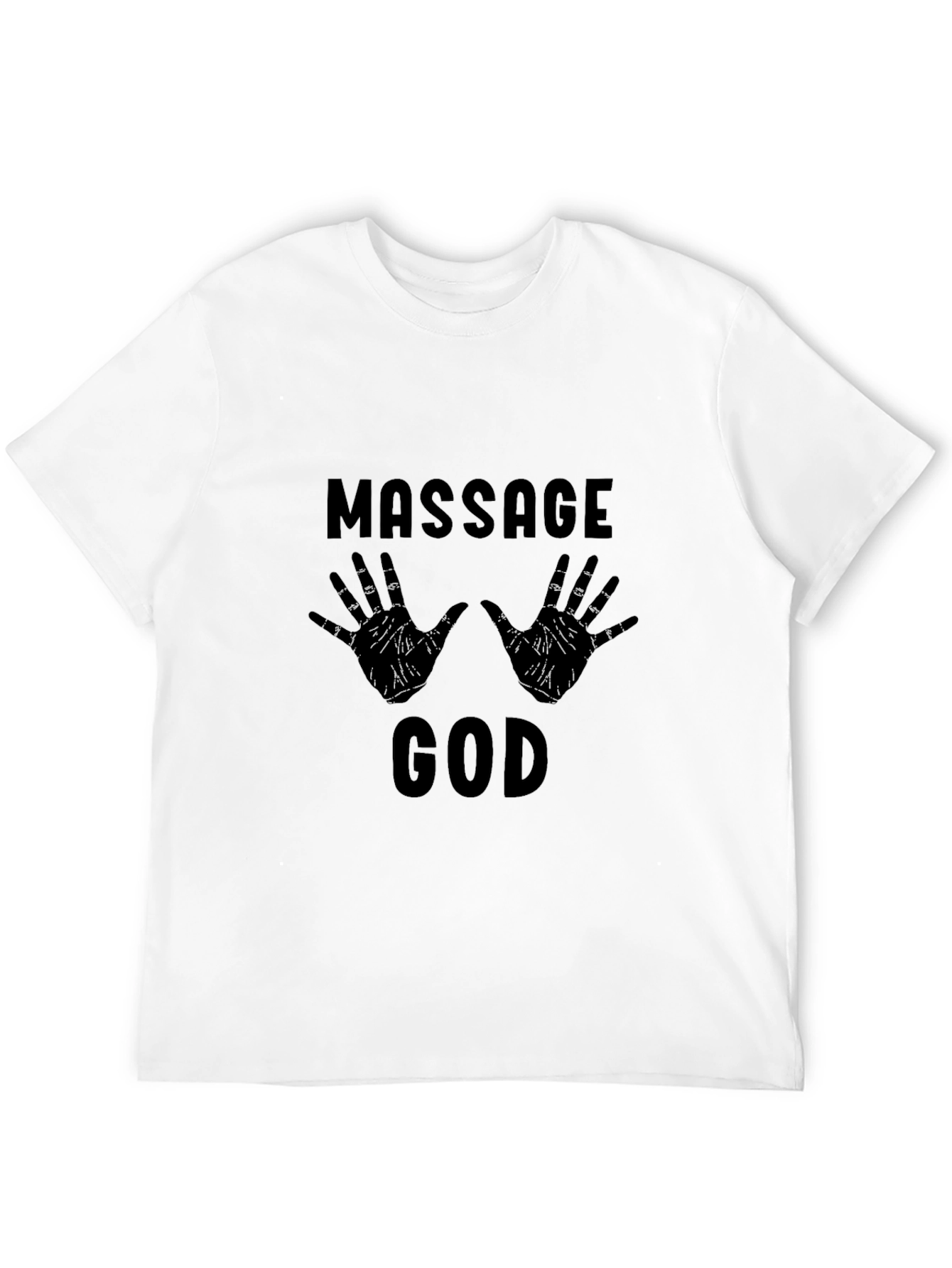 Massage God Black Graphic T-Shirt
