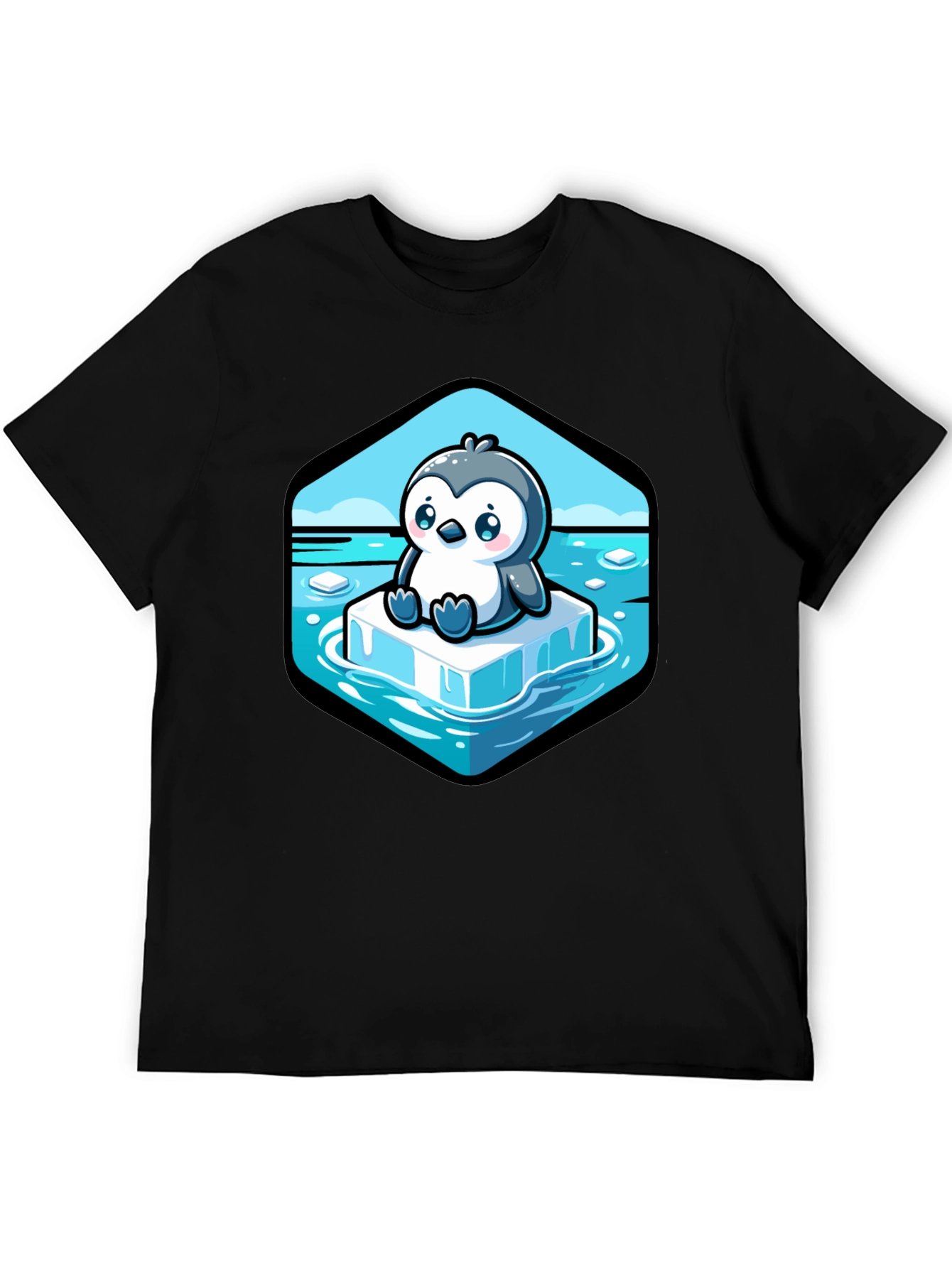 Cute Penguin on Iceberg Graphic T-Shirt