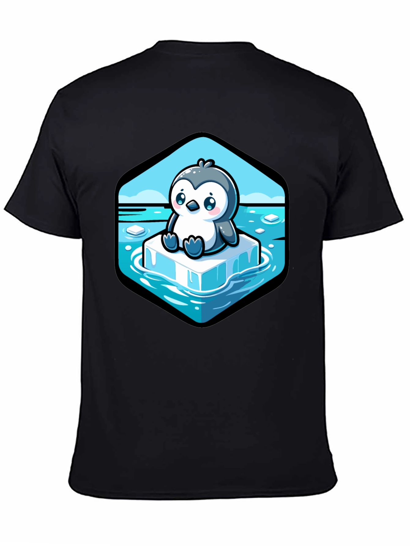 Cute Penguin on Iceberg Graphic T-Shirt
