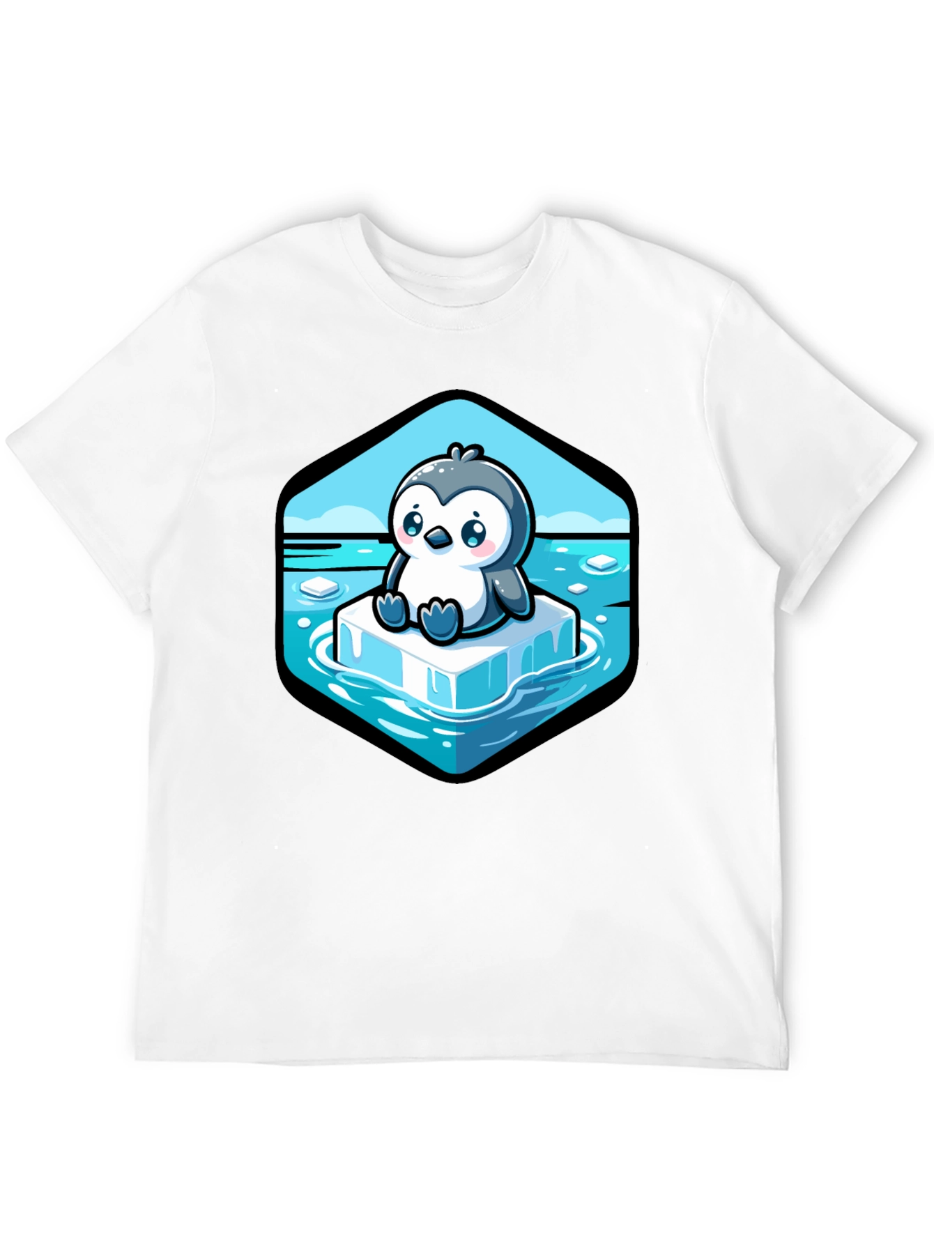 Cute Penguin on Iceberg Graphic T-Shirt