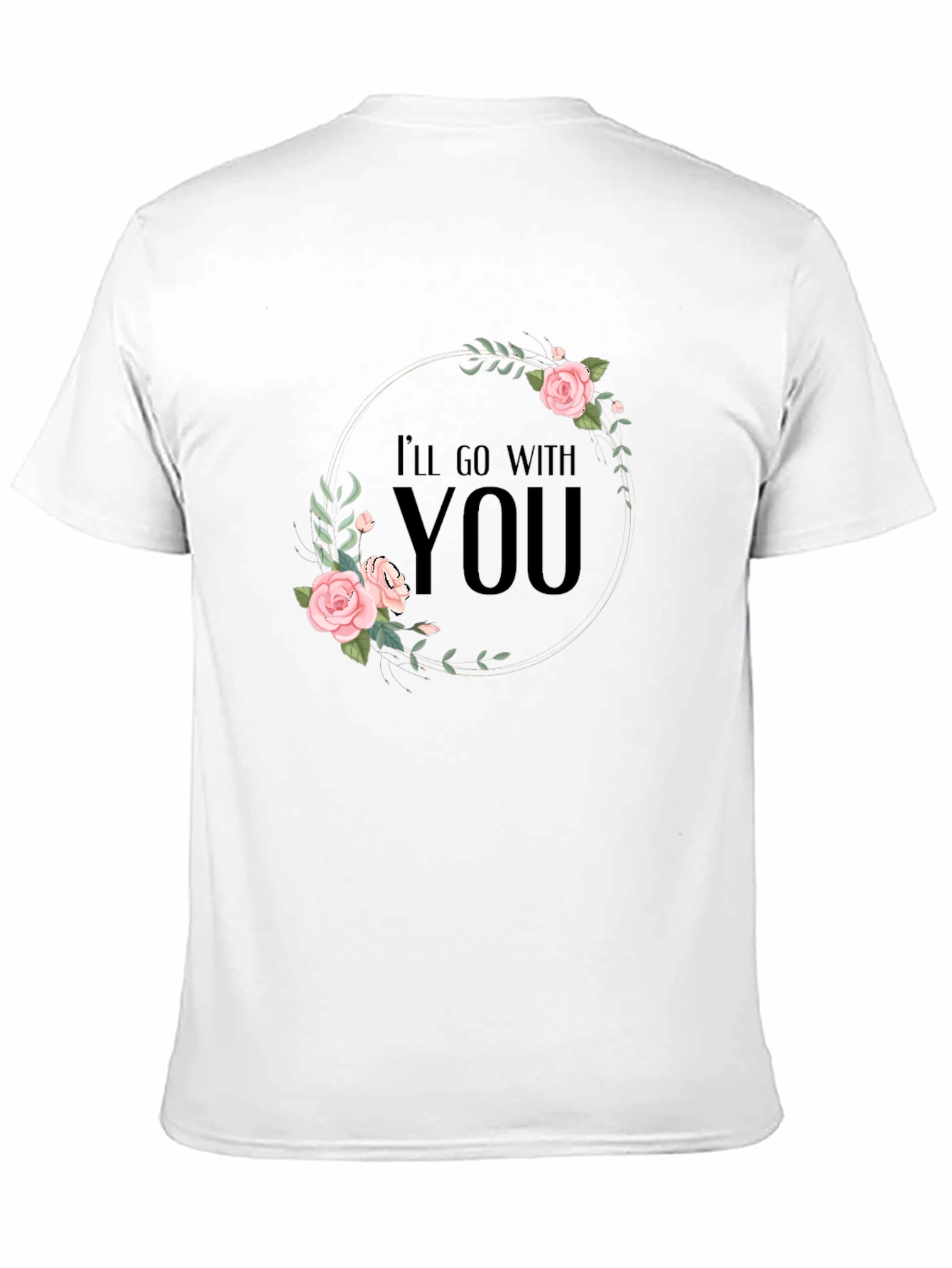 Floral Ill Go With You Graphic Black T-Shirt