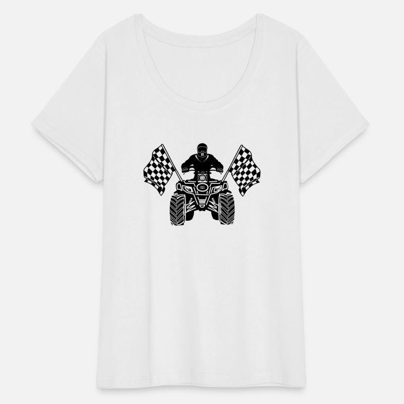 Quad bike with finish flags front